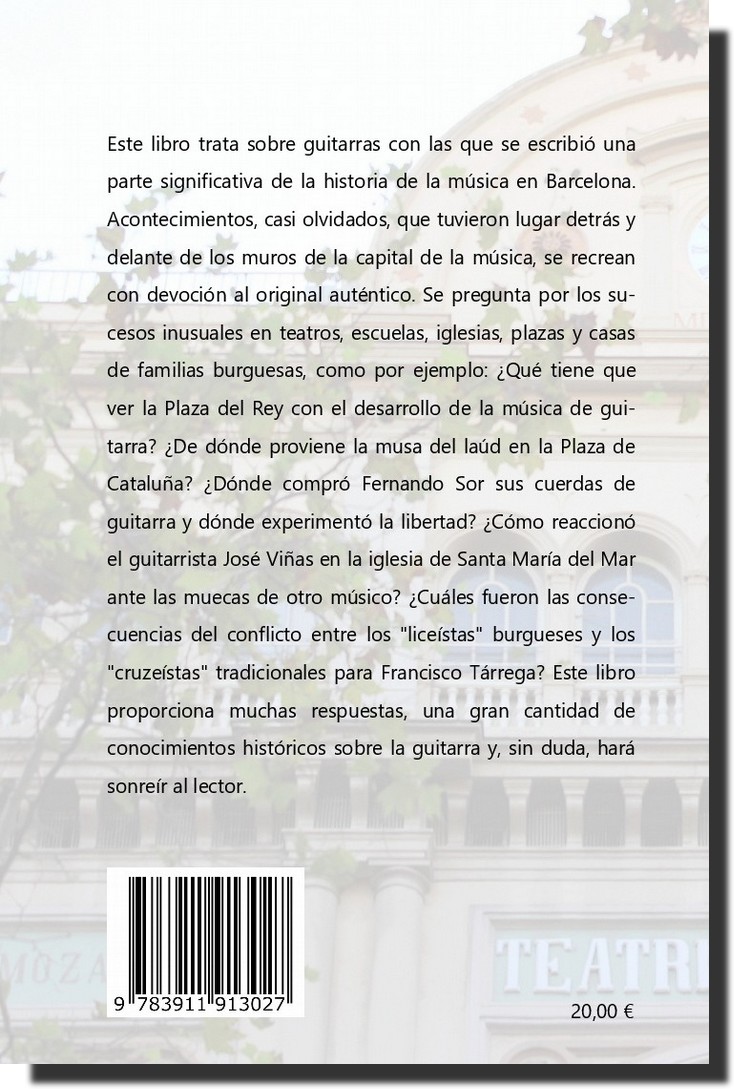 cubierta detras del libro `Asuntos de guitarras, texto, explicaciones