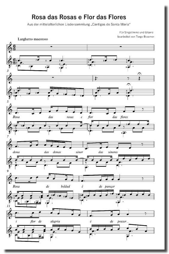 Beispielseiten aus den Notenheften `Lieder des Mittelalters´