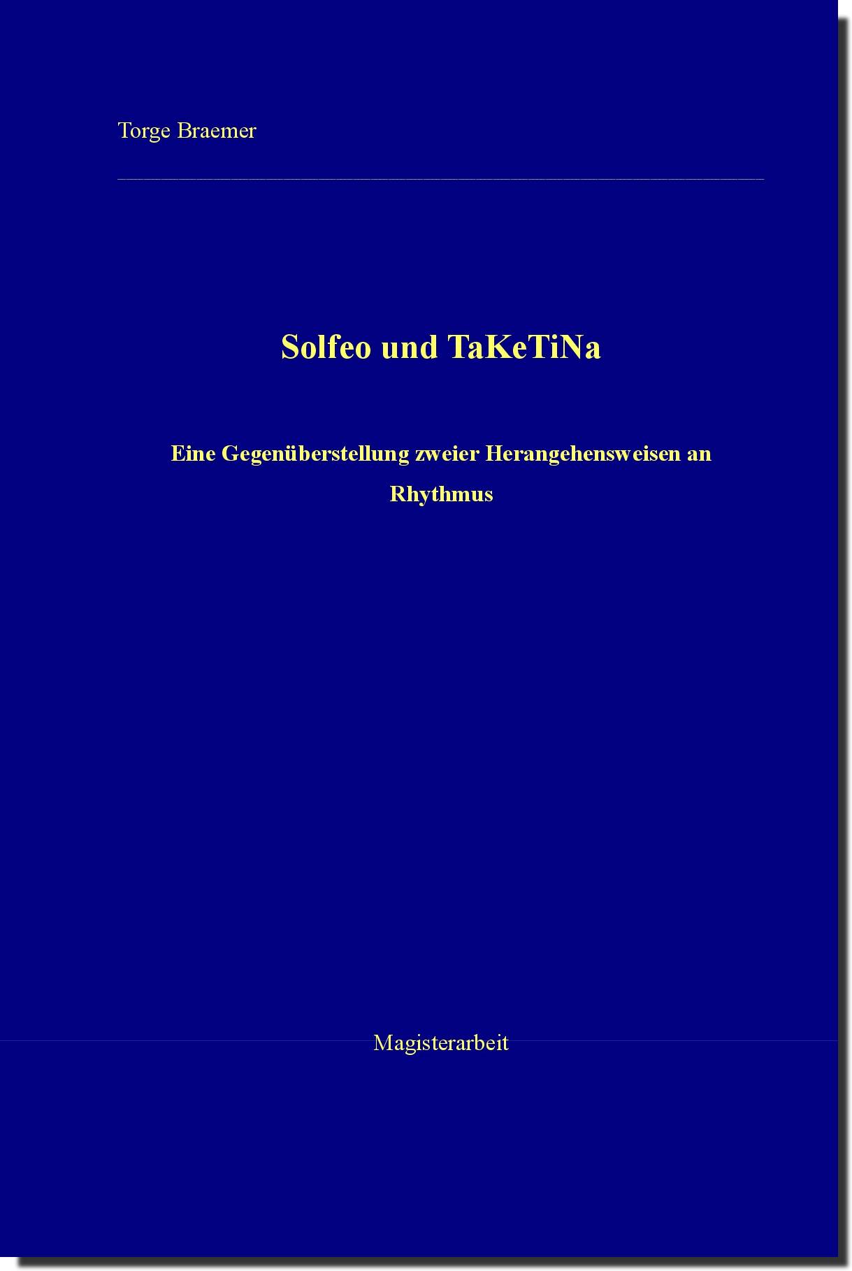 Buchcover Solfeo und TaKeTiNa, Text auf blauem Hintergrund