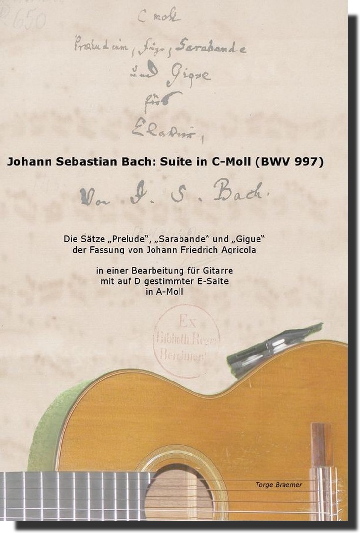 Buchcover Notenheft Bach, Ausschnitt Konzertgitarre