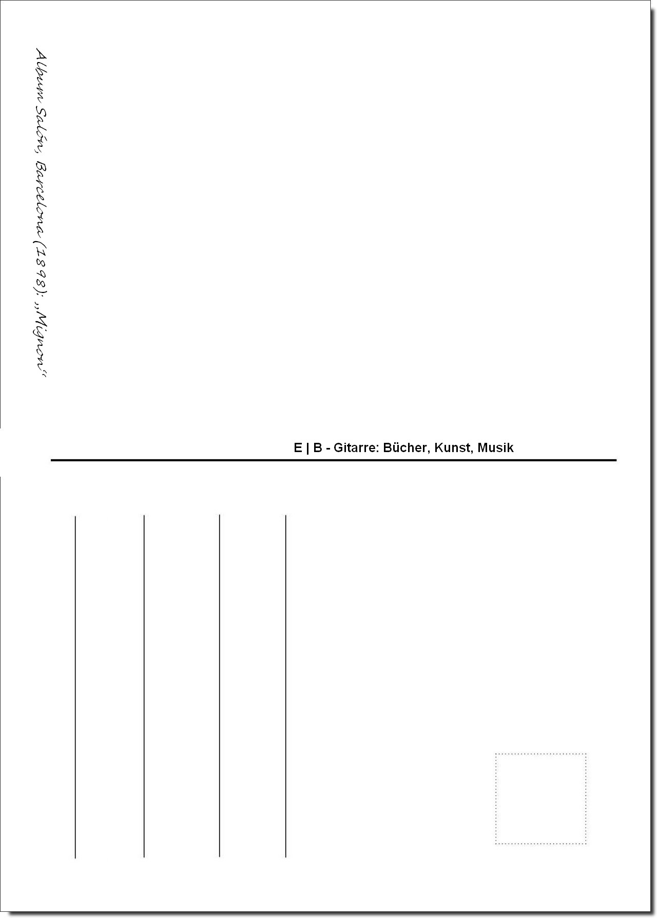Kunstkarten-Gitarren Rückseite