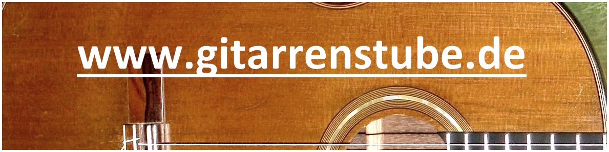 Gitarrenecke mit Aufschrift `Gitarrenstube´